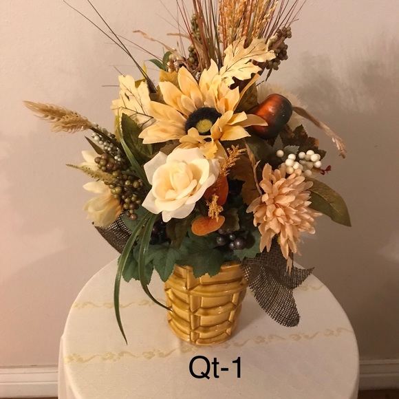 Hand Crafted Other - A beautiful fall artificial flowers arrangement
